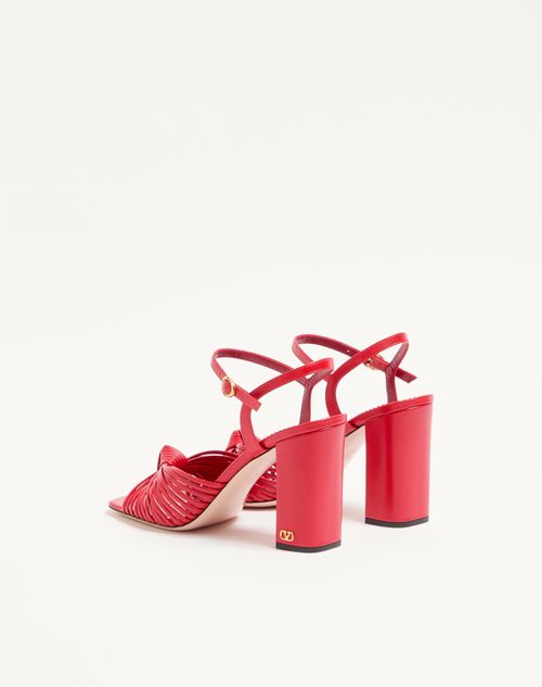 Valentino Garavani - Annet Kidskin Sandal 90mm - Coral - Woman - Sandals